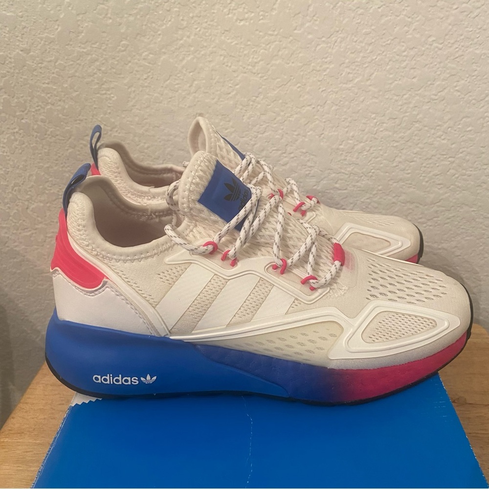 Adidas Women's ZK 2K Boost White and Pink Sneakers
